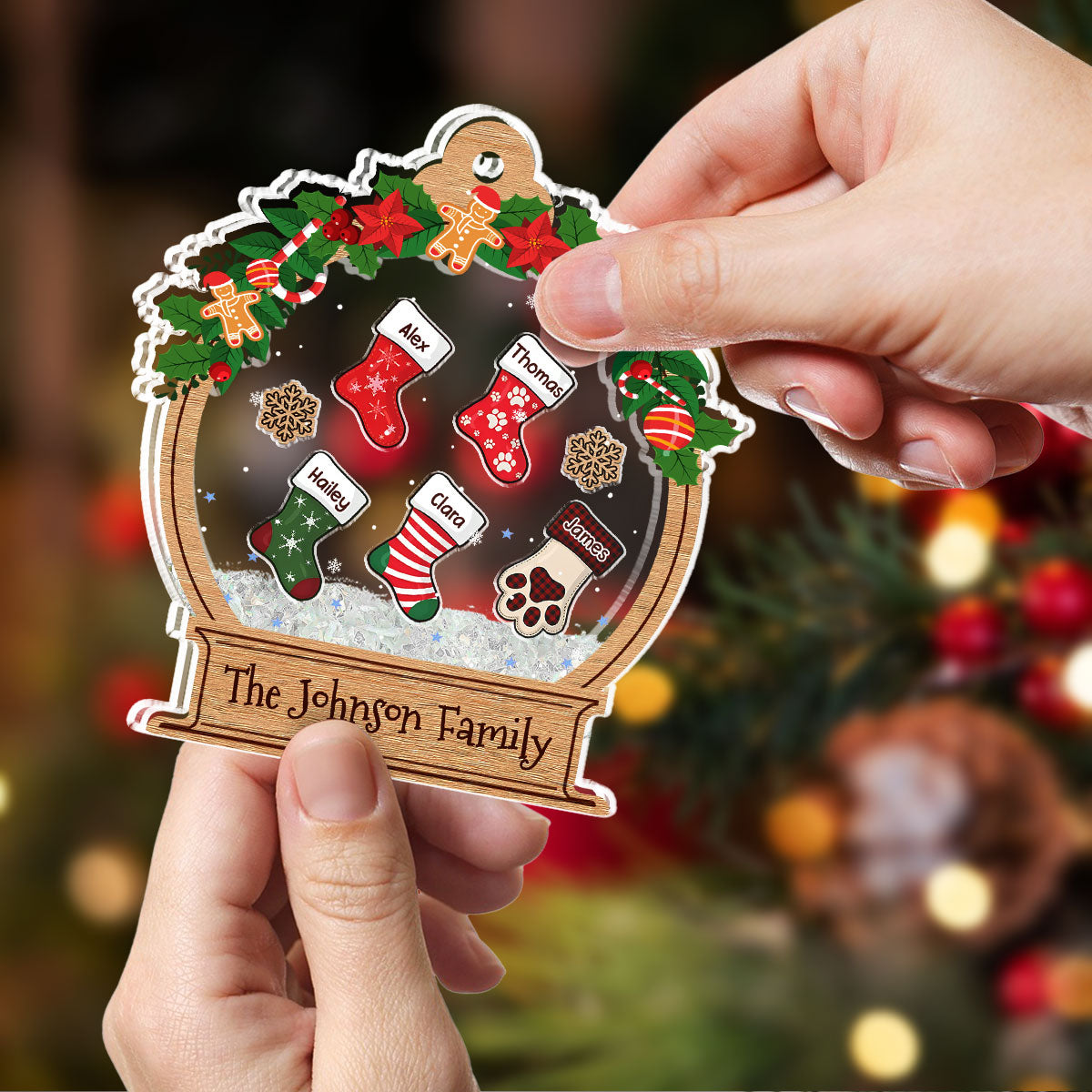 Funny Stocking - Personalized Custom Acrylic Shaker Ornament