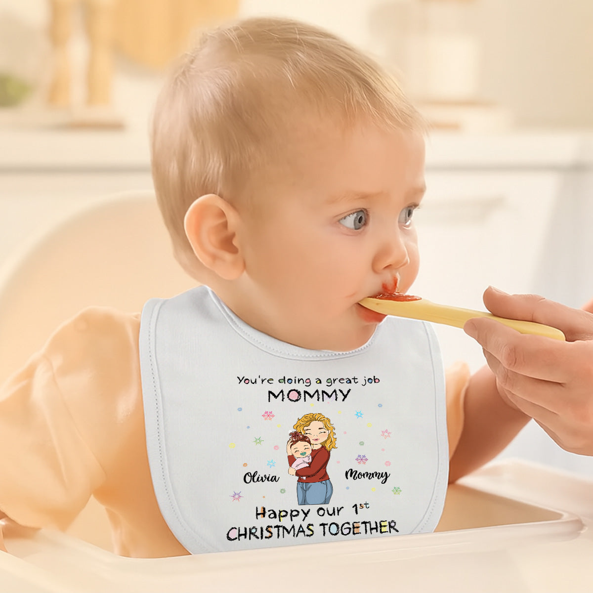 Christmas Together - Personalized Custom Baby Bib