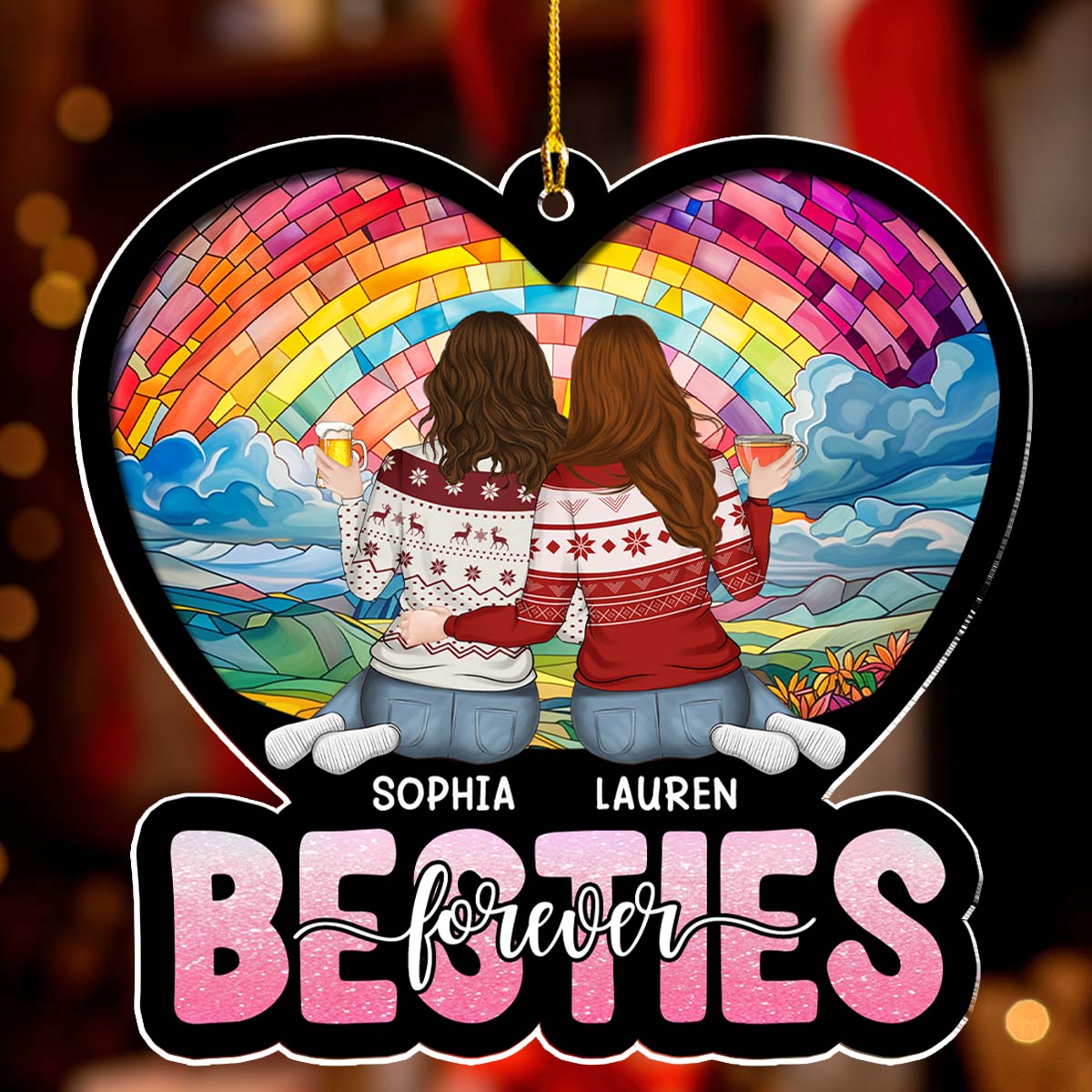 Christmas Besties - Personalized Custom Acrylic Ornament