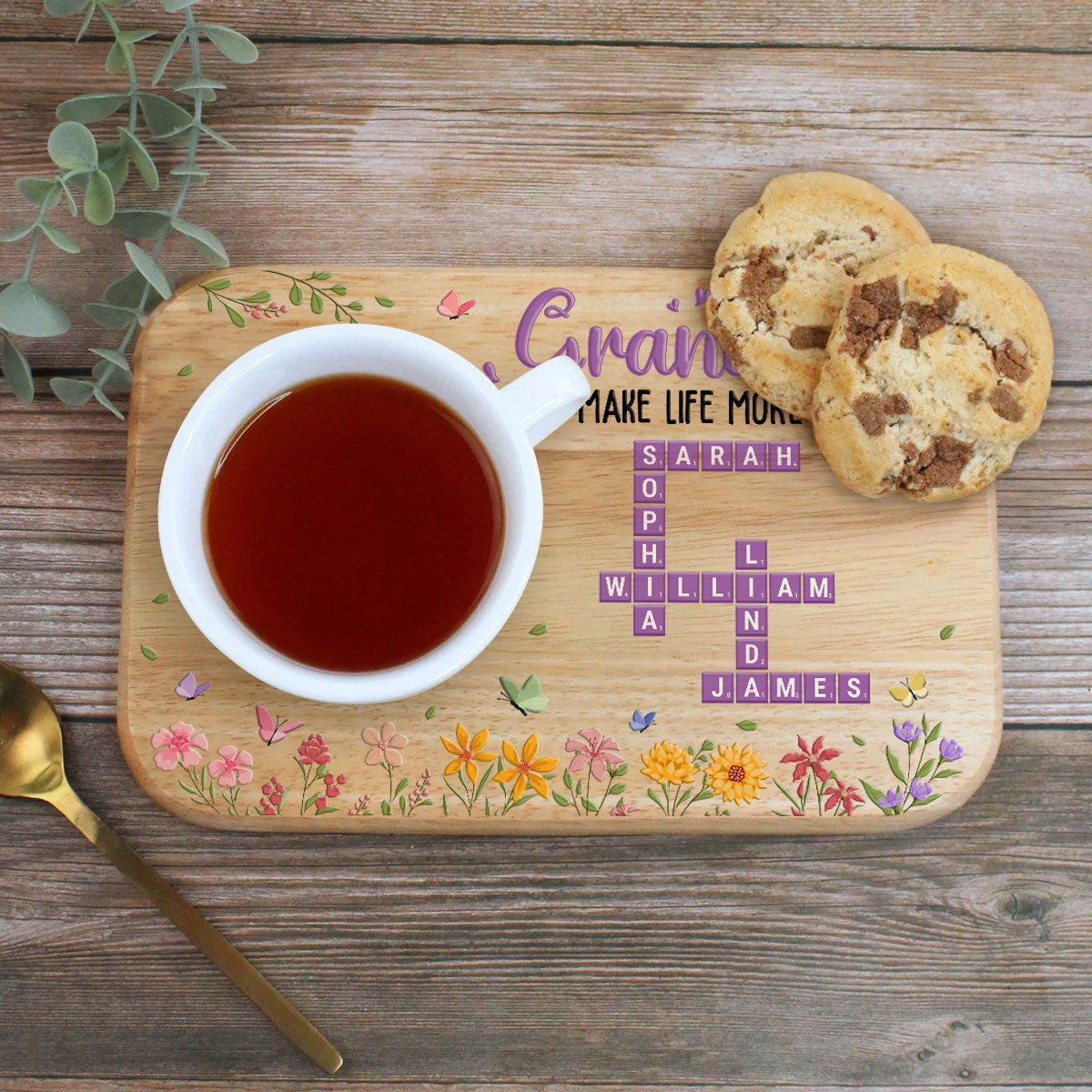 Grandkids Make Life More Grand - Personalized Custom Wooden Treat Board