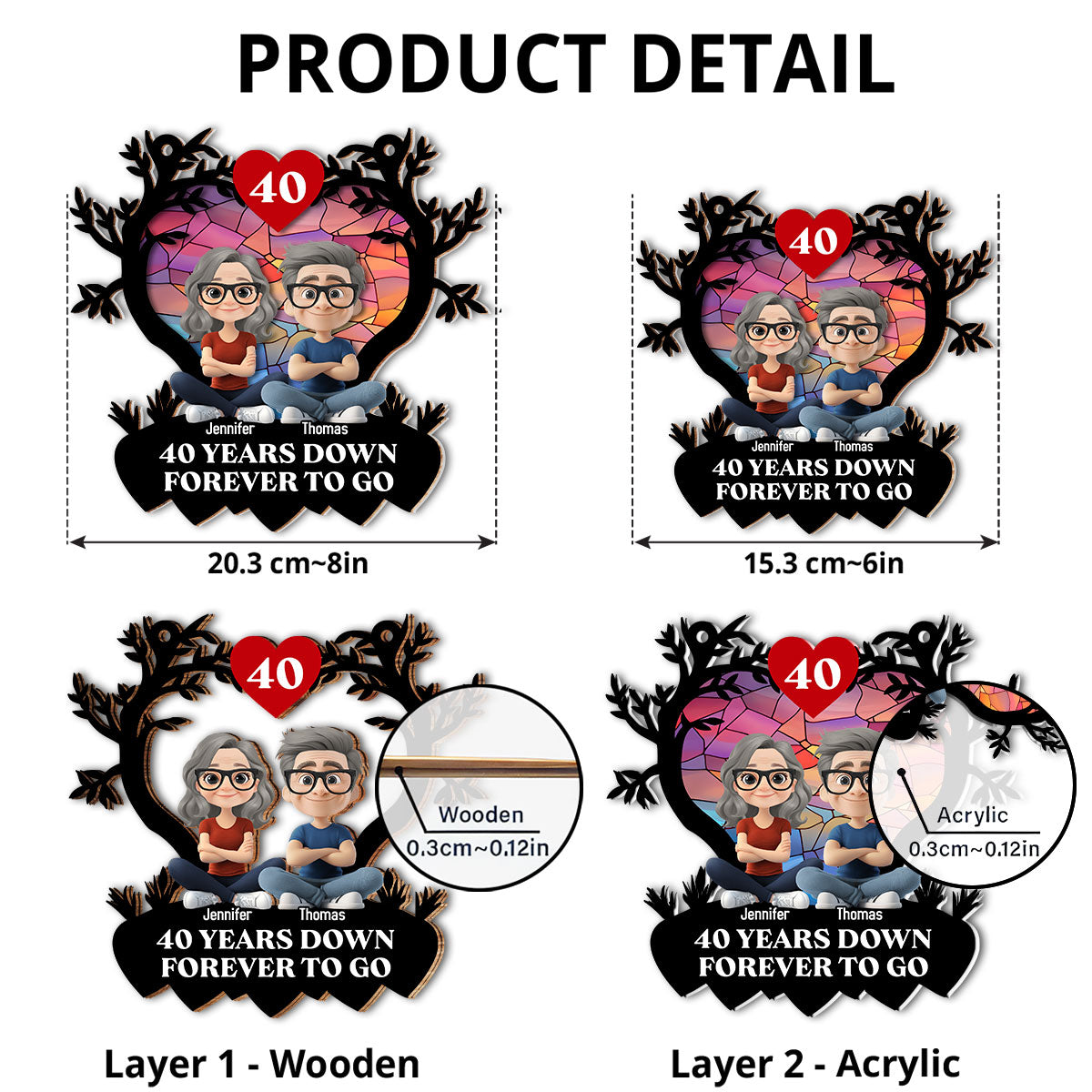 Many Years Down Forever To Go - Personalized Custom Suncatcher