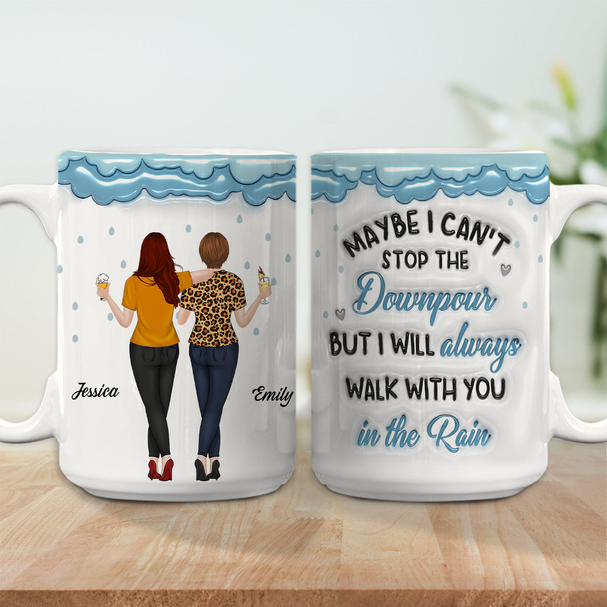 Walk With You In The Rain - Personalized Custom 3D Inflated Effect Mug