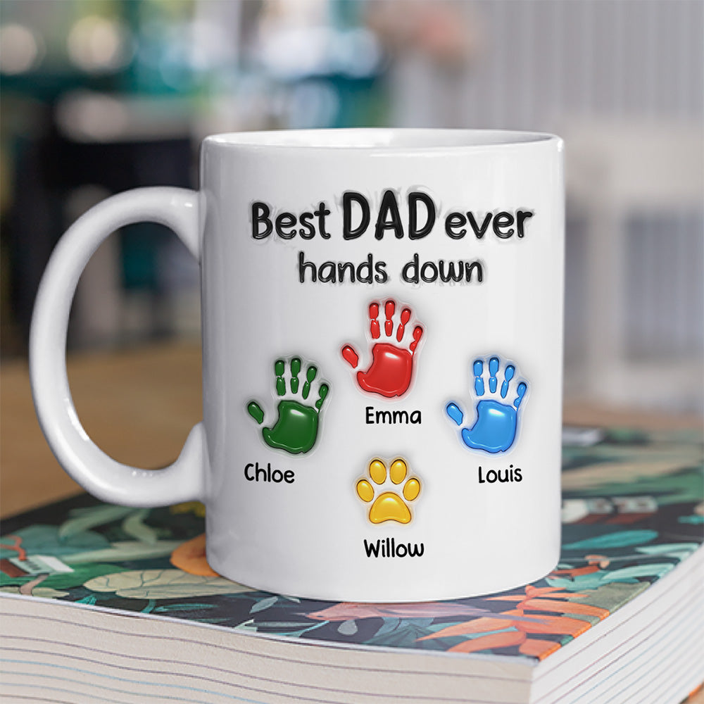 Best Daddy Hand Down - Personalized Custom 3D Inflated Effect Mug