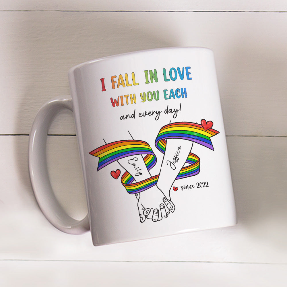 Love Grows Stronger Each Day - Personalized Custom Coffee Mug