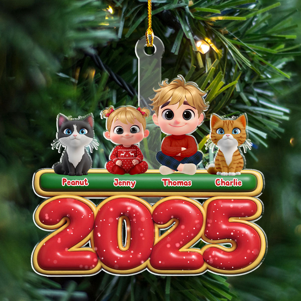 My Kids Is Here Pet Version - Personalized Custom Acrylic Ornament