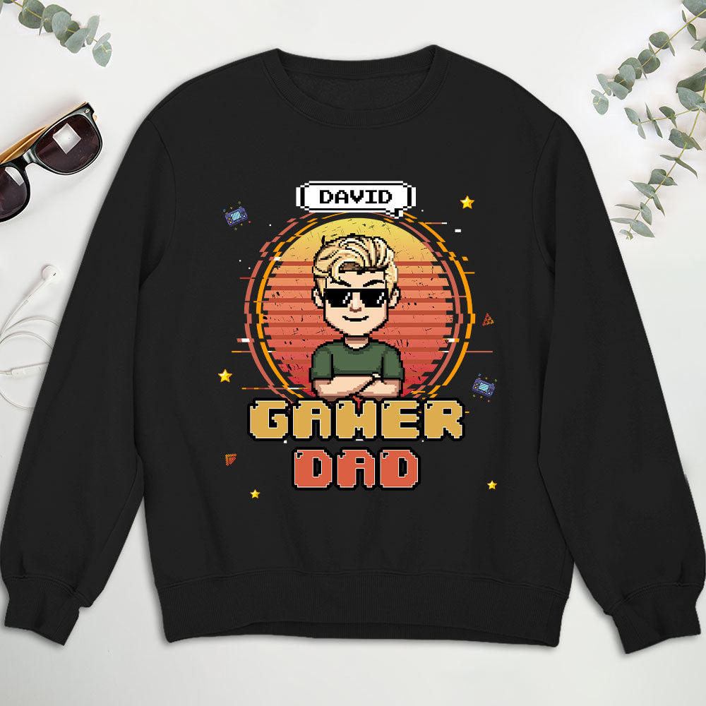 Retro Gamer Dad - Personalized Custom Shirt