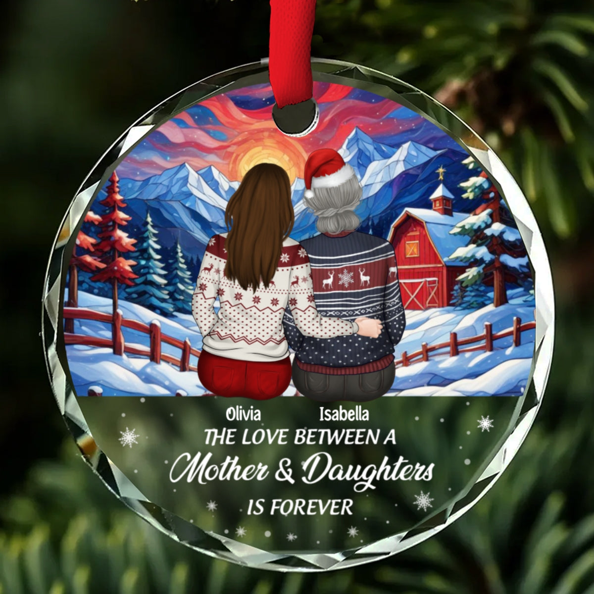 Linked Forever - Personalized Custom Glass Ornament
