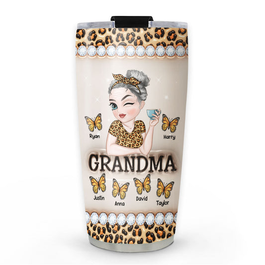 Grandma And Kids - Personalized Custom 3D Inflated Effect Tumbler
