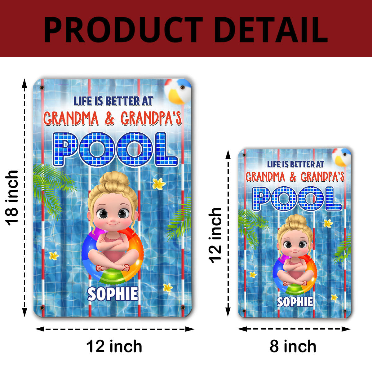 Time For The Beach - Personalized Custom Metal Sign