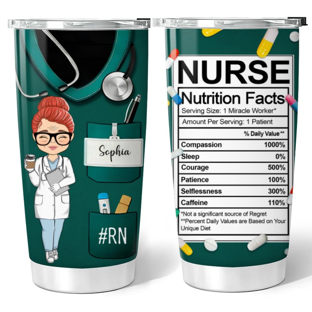 Nurse Nutrition Facts  - Personalized Custom Tumbler