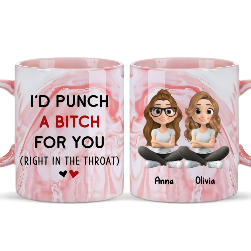 Lovely Besties - Personalized Custom Pink Marble Mug