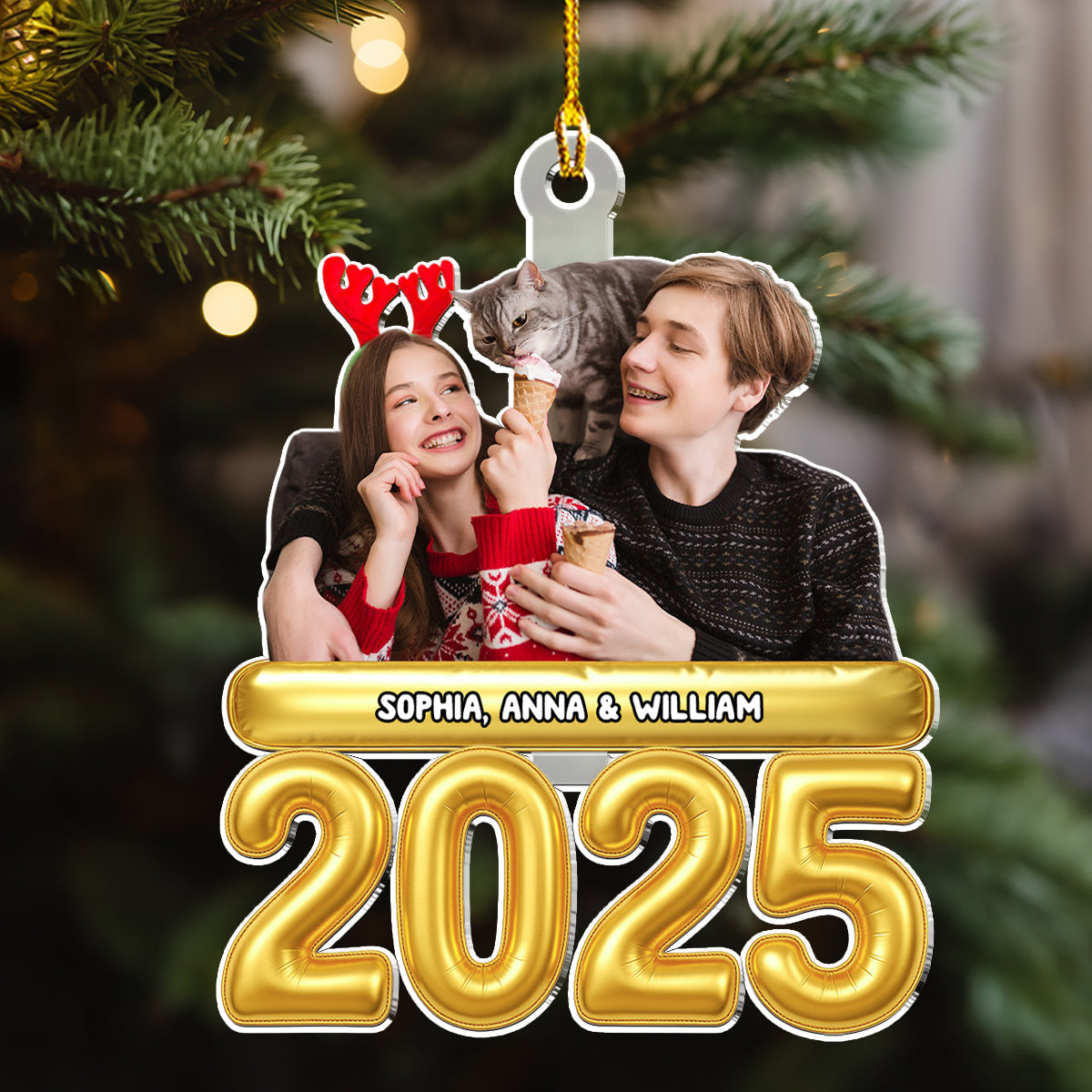 Us And Our Lovely Children Photo - Personalized Custom Acrylic Ornament