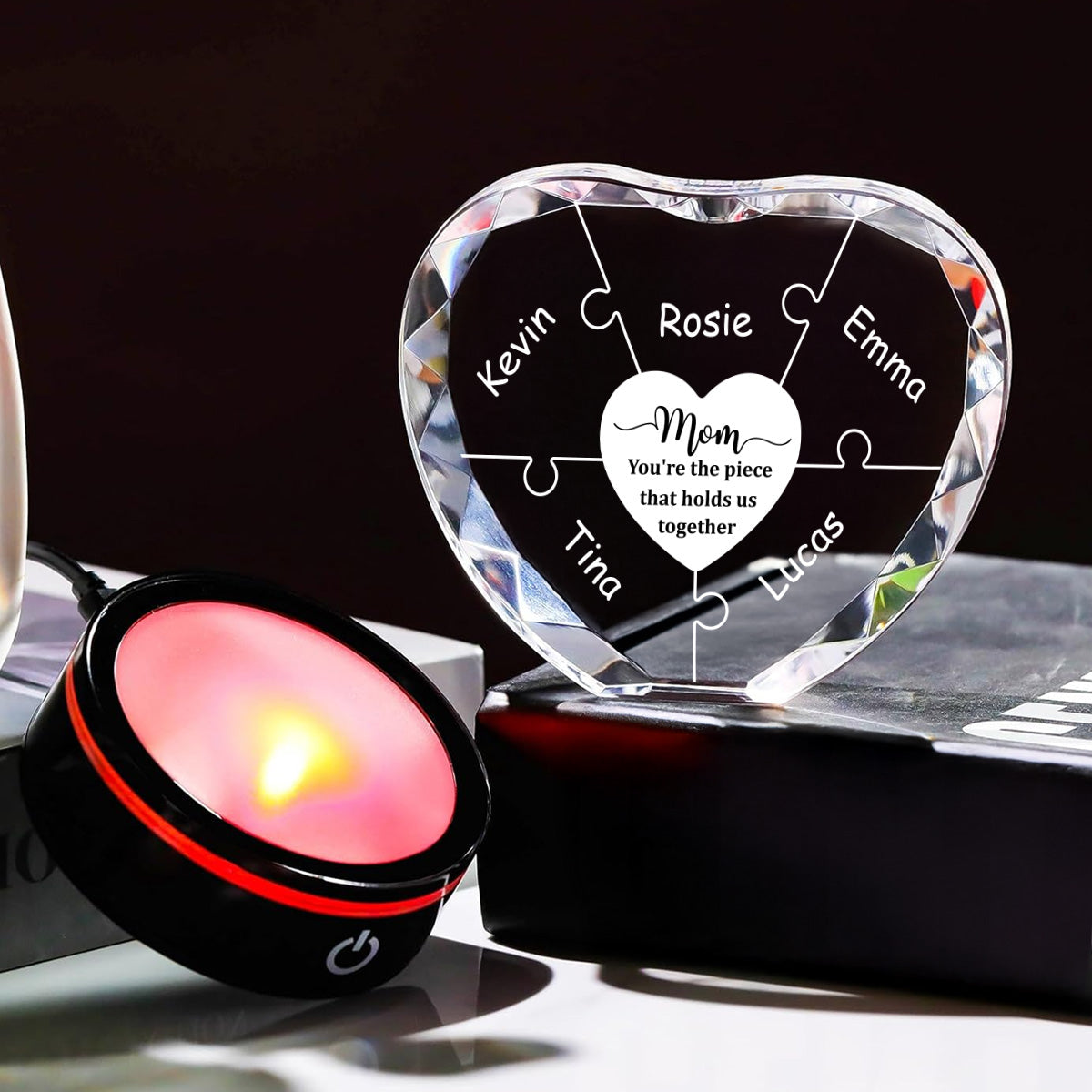 Hold Us Together - Personalized Custom Crystal Led Light