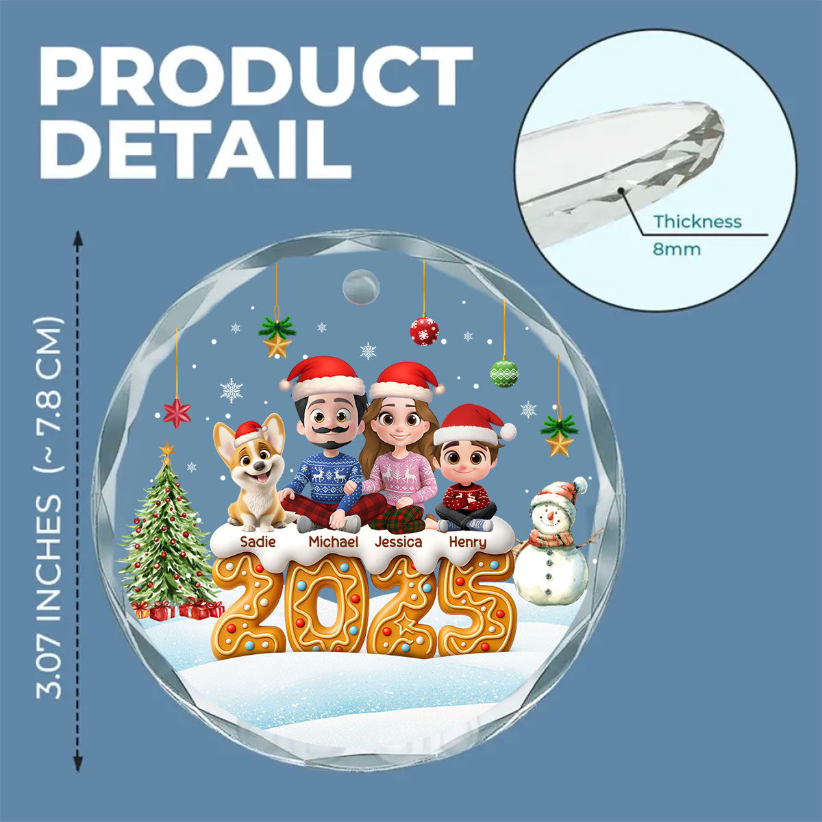 Family Of This Year - Personalized Custom Glass Ornament