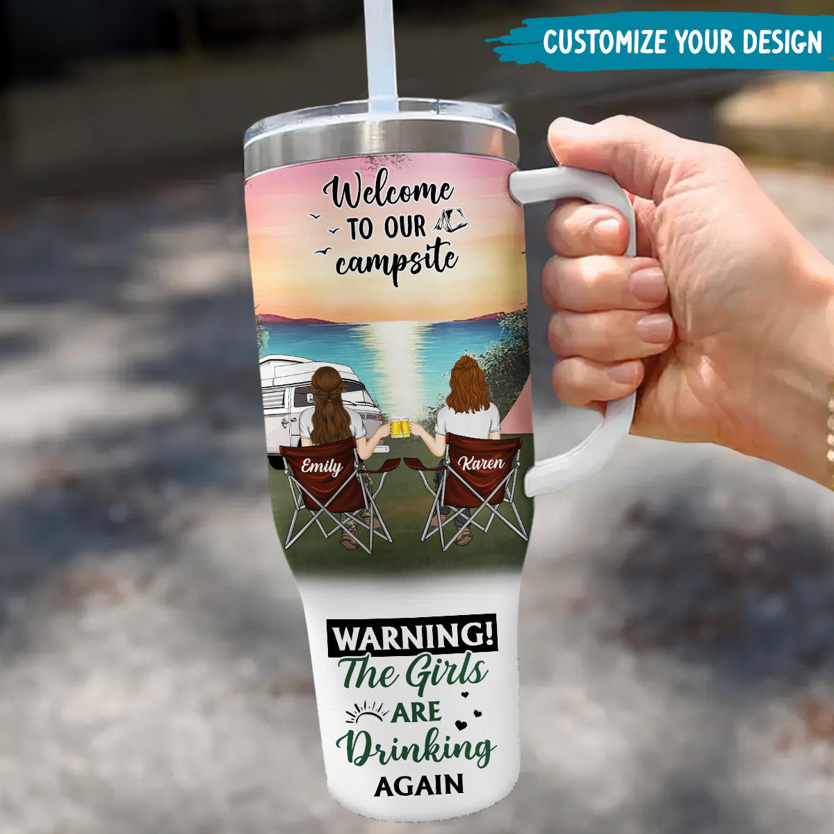 Welcome To Our Campsite - Personalized Custom 40 Oz Tumbler