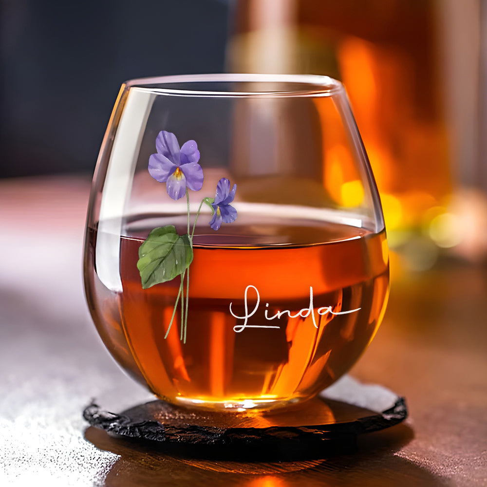 Friends Are Flowers That Never Fade  - Personalized Custom Wine Glass