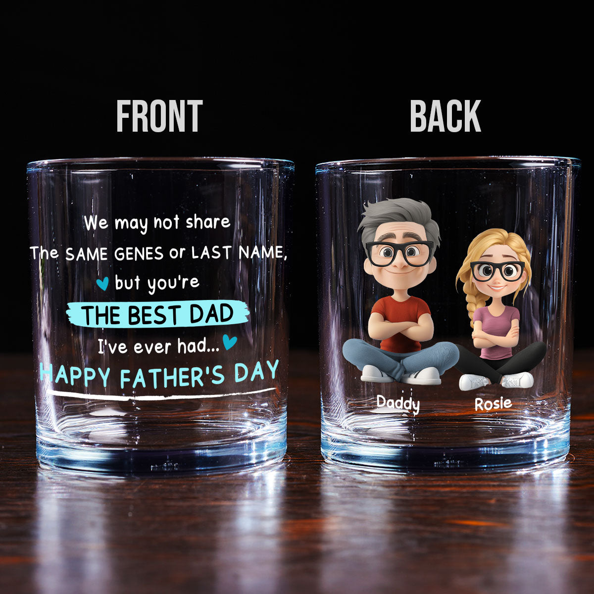 Best Dad Ever - Personalized Custom Whiskey Glass