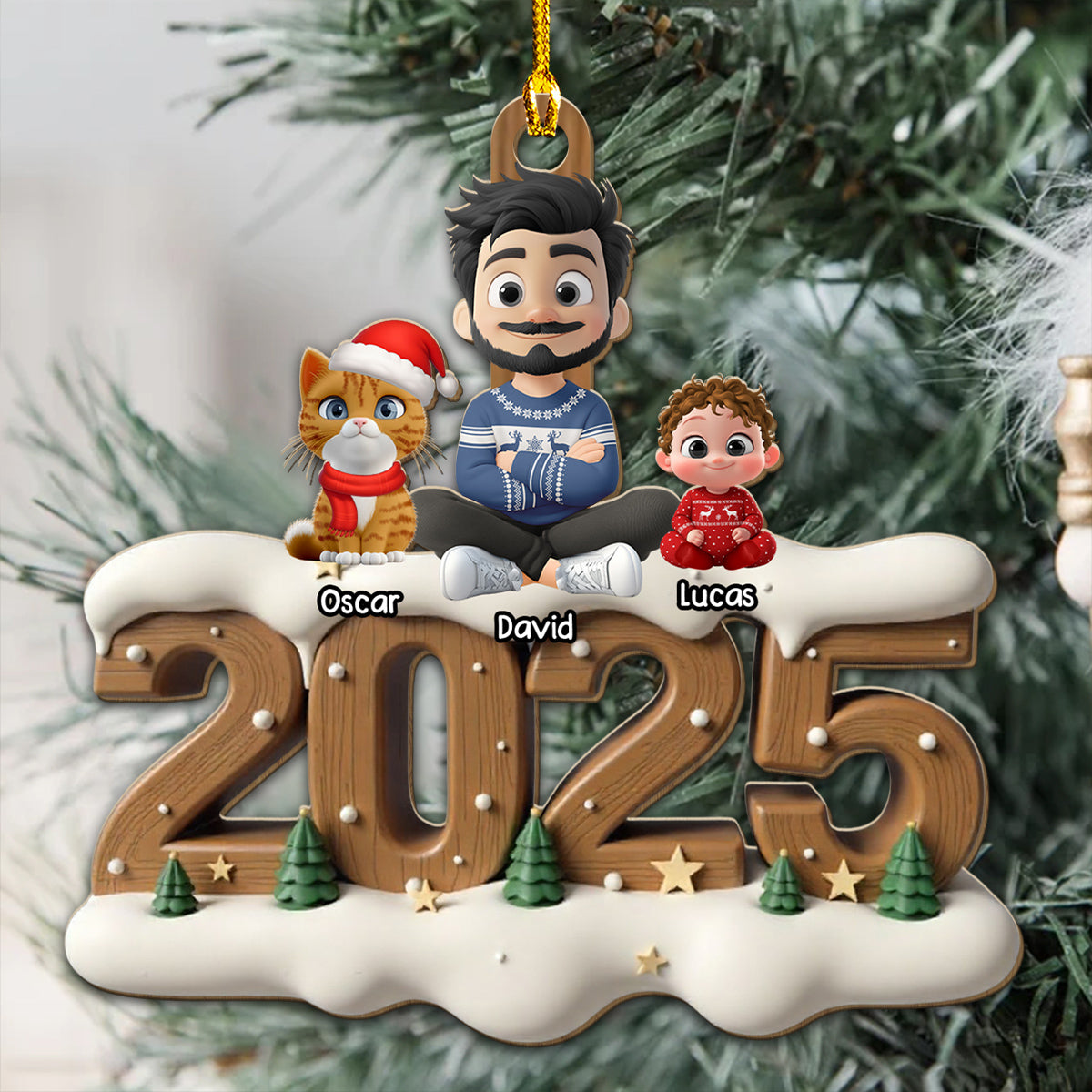 As A Fur Parent Now Onwards - Personalized Custom 3D Effect Wood Ornament