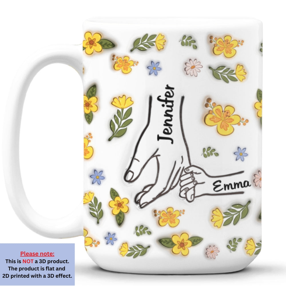 Jesus Holds Our Hand And Our Heart - Personalized Custom 3D Inflated Effect Mug