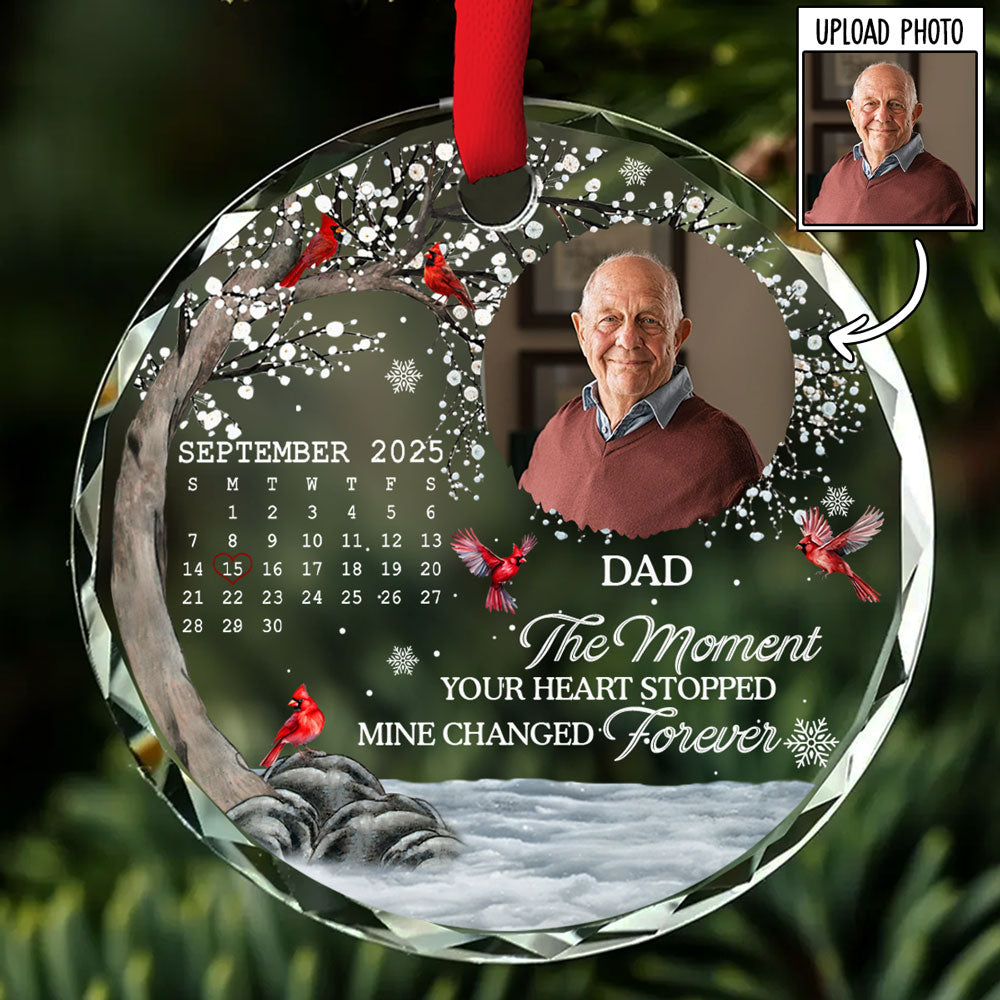 My Heart Changed Forever - Personalized Custom Glass Ornament