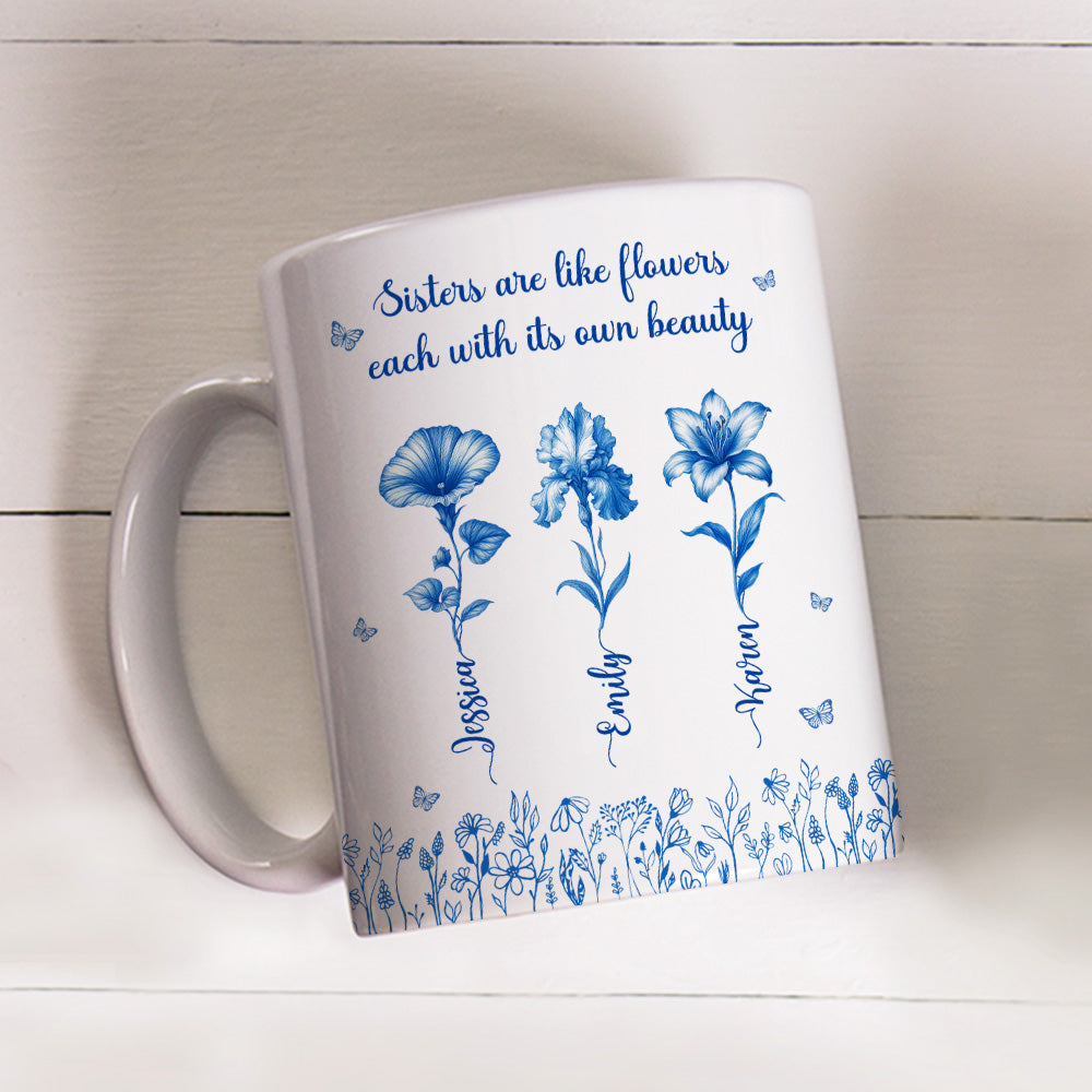 Each Sister Shines With Beauty - Personalized Custom Coffee Mug