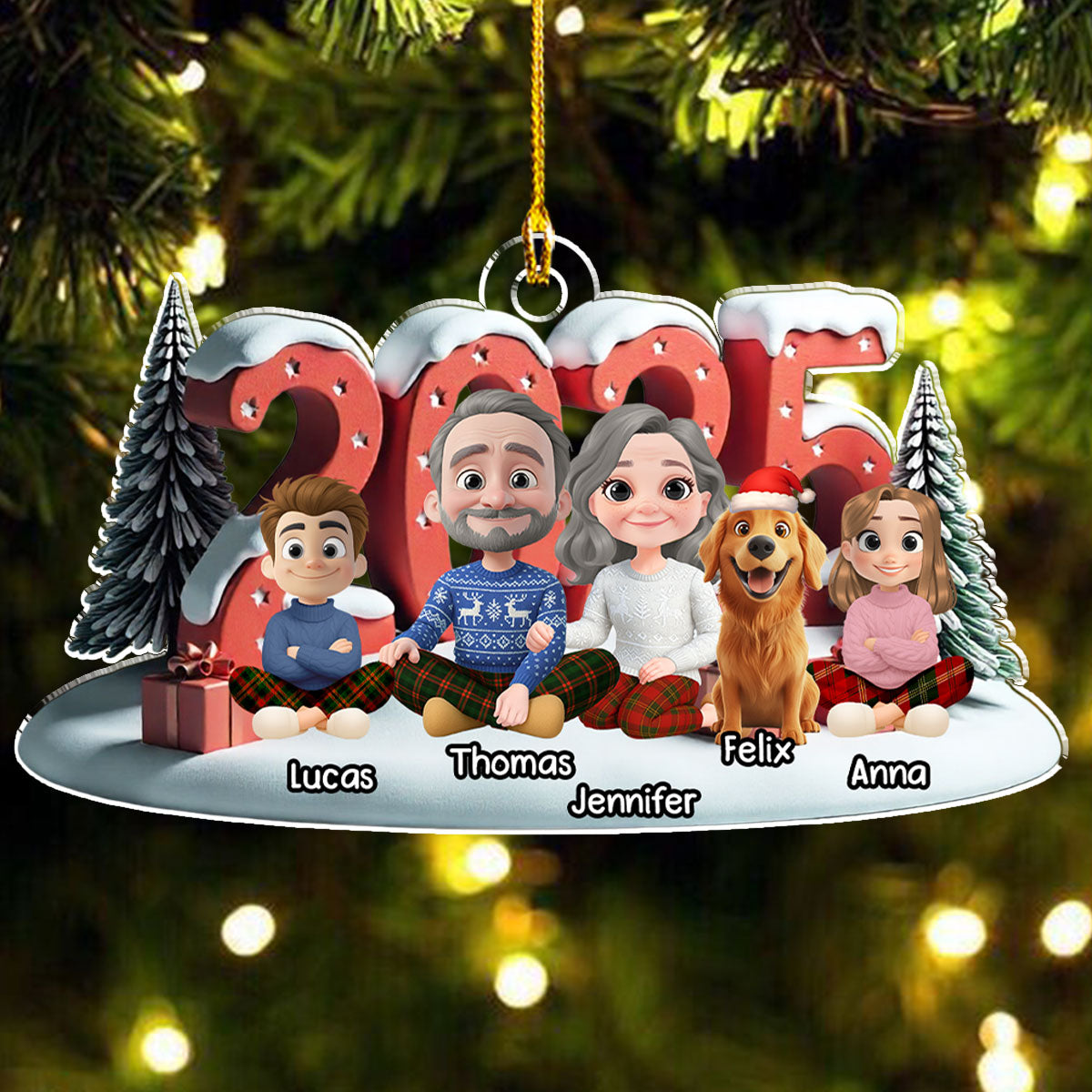 Forever As A Family - Personalized Custom Acrylic Ornament