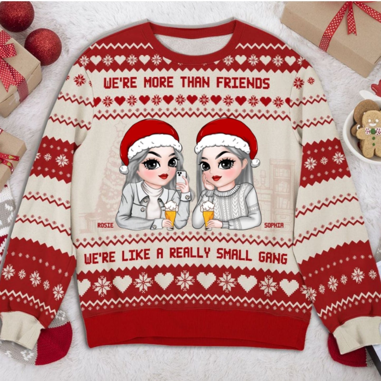 Besties Are Like A Small Gang - Personalized Custom All-over-print Sweatshirt