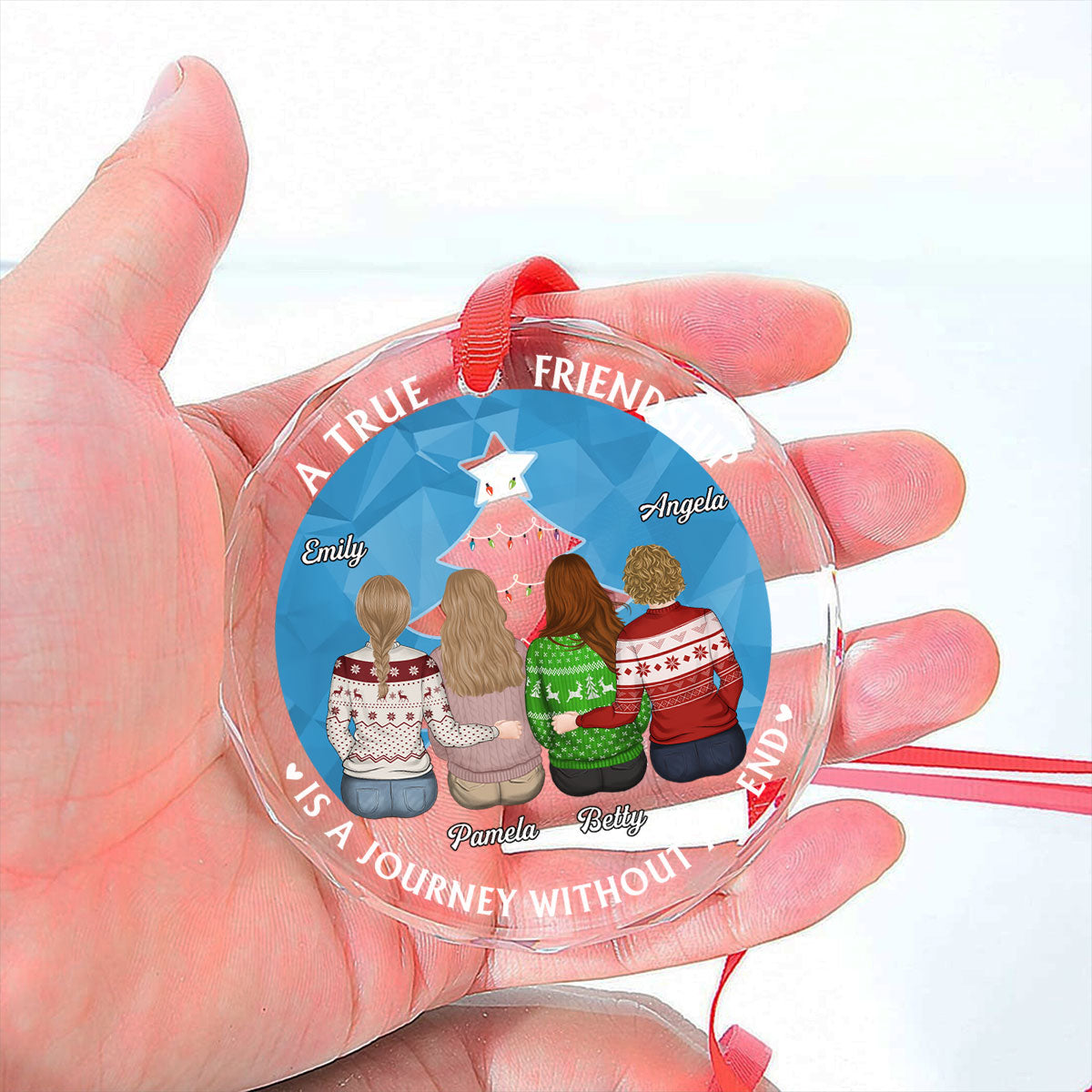 True Friendship - Personalized Custom Glass Ornament