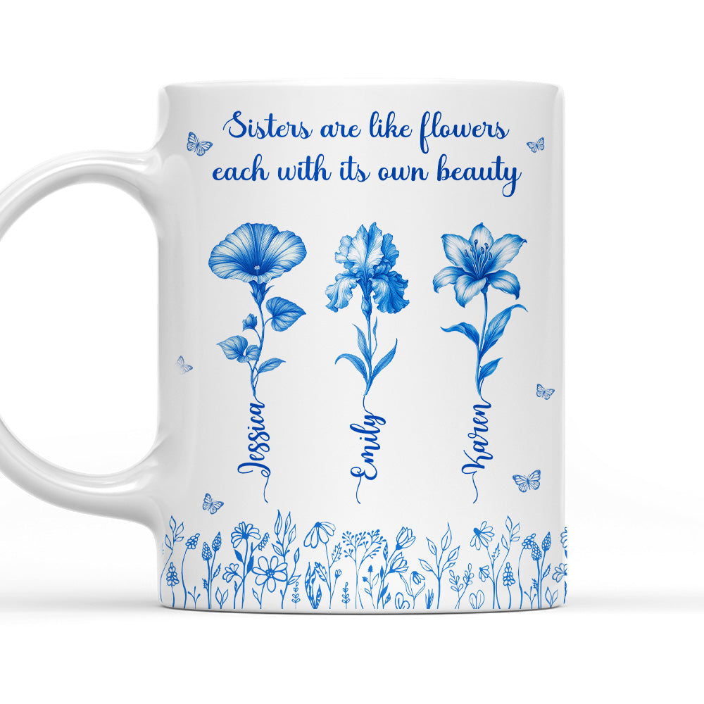 Each Sister Shines With Beauty - Personalized Custom Coffee Mug