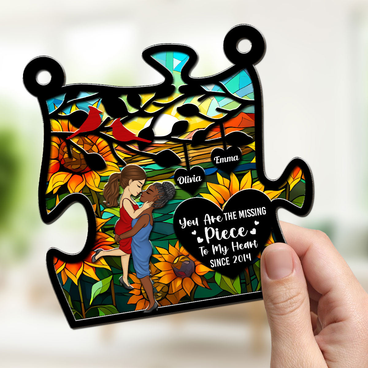 You Are The Missing Piece - Personalized Custom Suncatcher