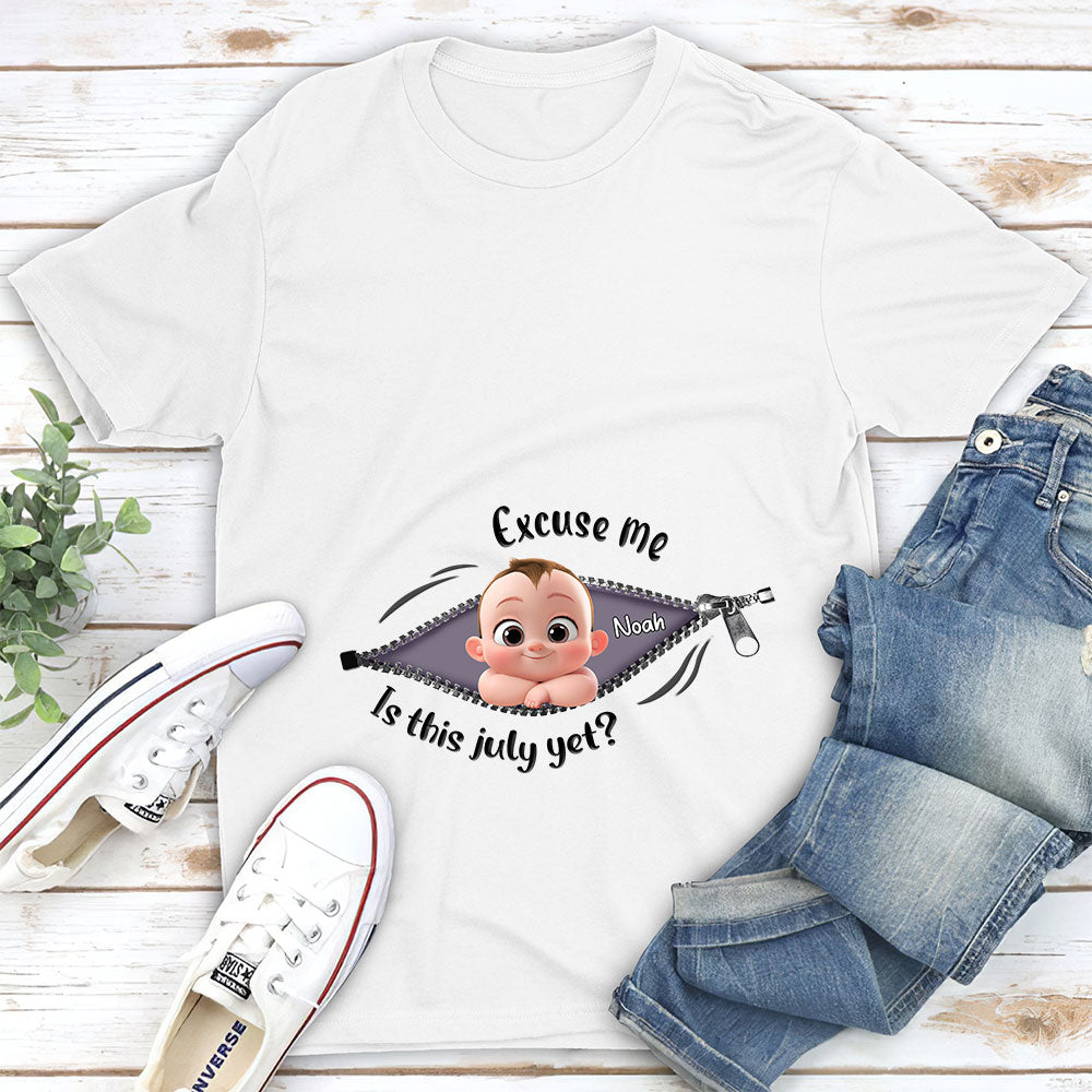 Expecting Parents Excuse Me Is It Yet - Personalized Custom Shirt