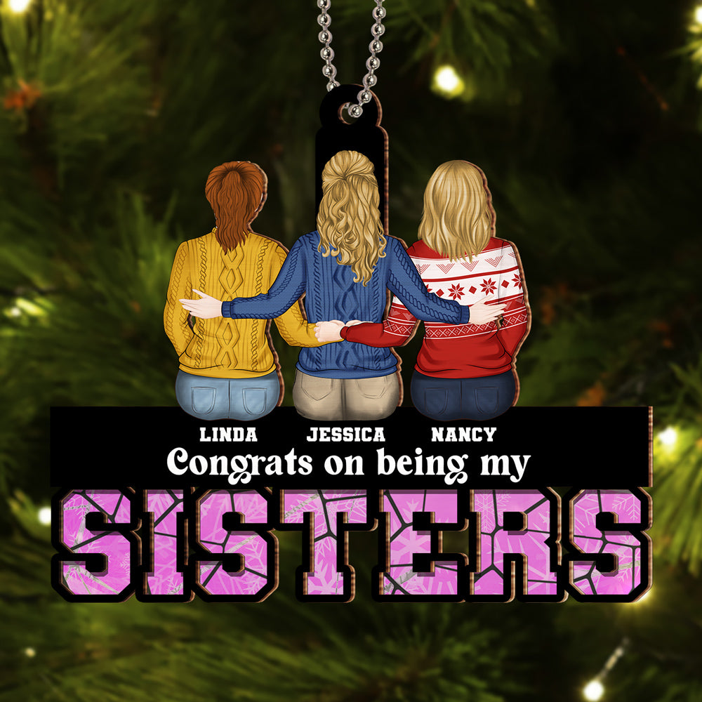 Congrats On Being My Siblings - Personalized Custom Suncatcher Ornament