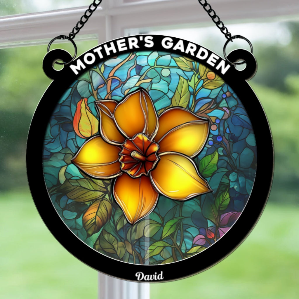 Flower Birth Month Garden Mother - Personalized Custom Suncatcher