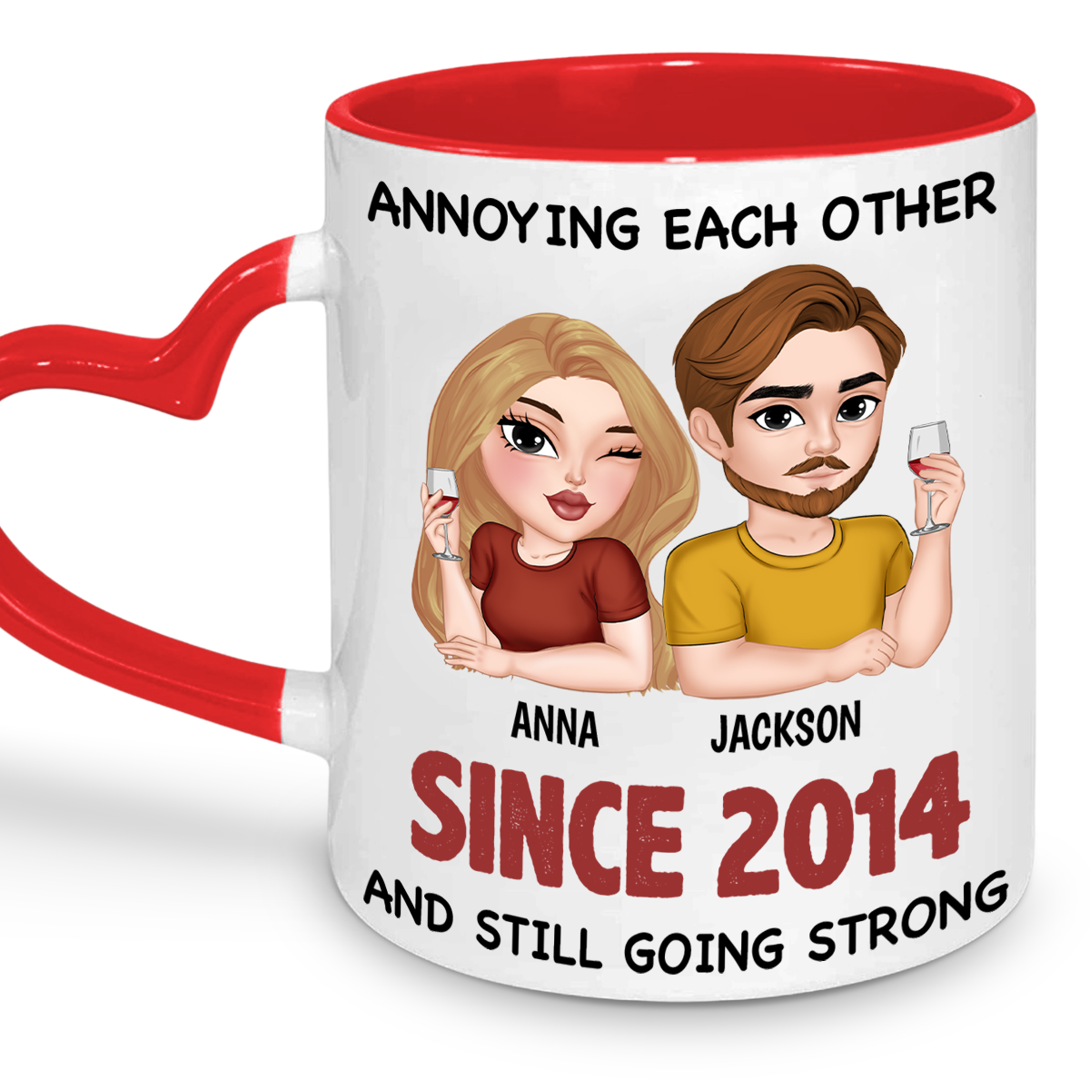 My Love - Personalized Custom Heart Handle Mug