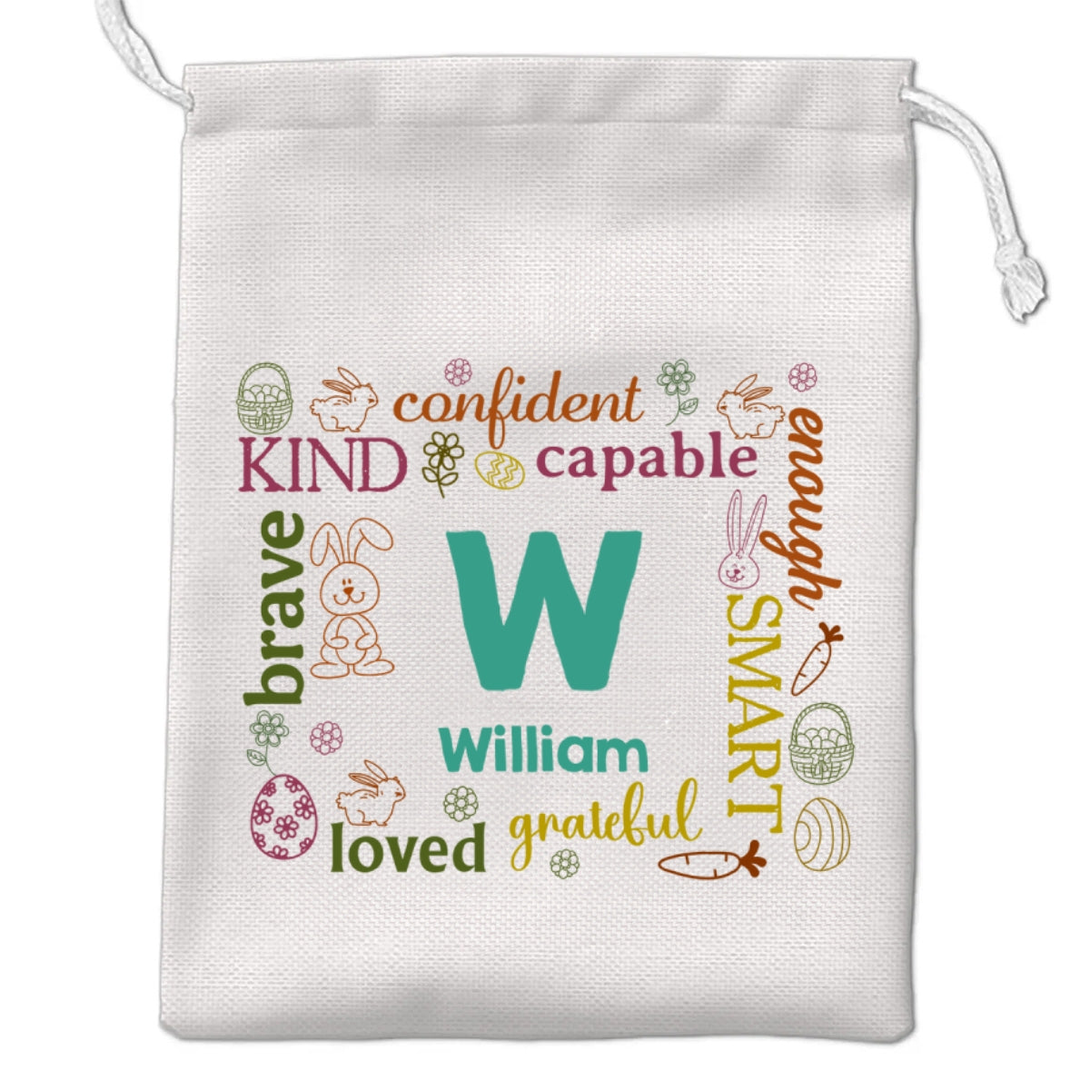 Happy Easter Name Letter - Personalized Custom Favor Bag
