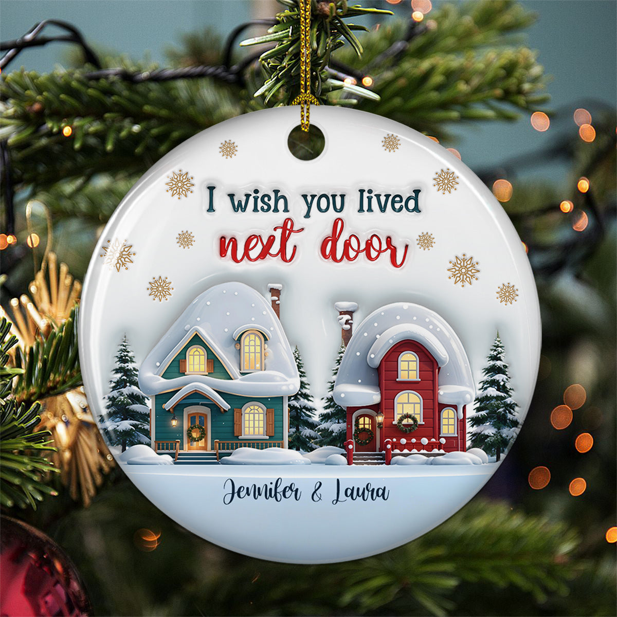 Live Closer - Personalized Custom 3D Inflated Effect Ceramic Ornament