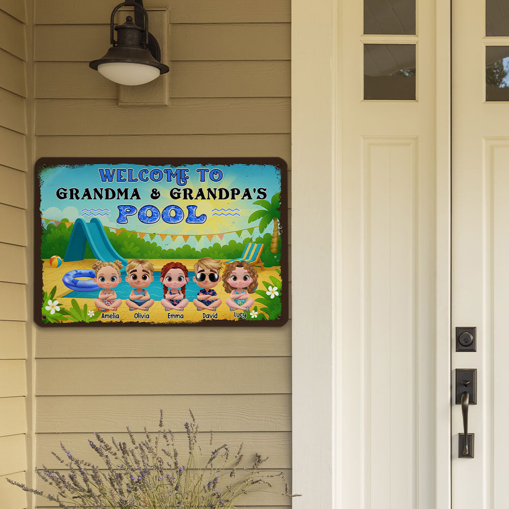 Make A Big Splash Here - Personalized Custom Metal Sign