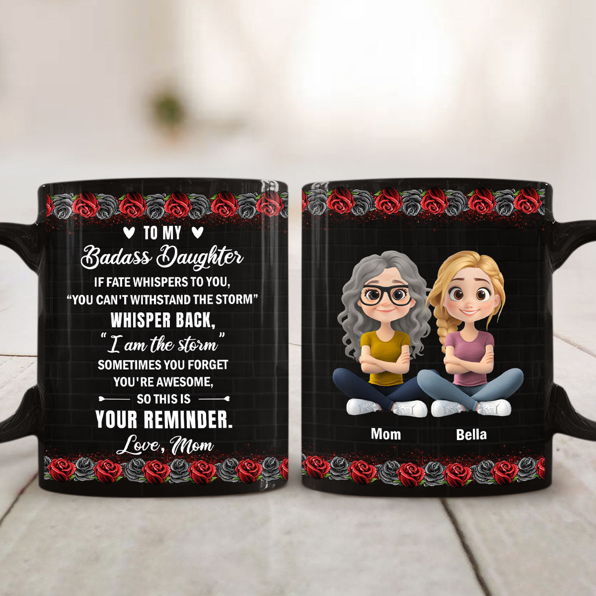 To My Badass Daughter - Personalized Custom Coffee Mug