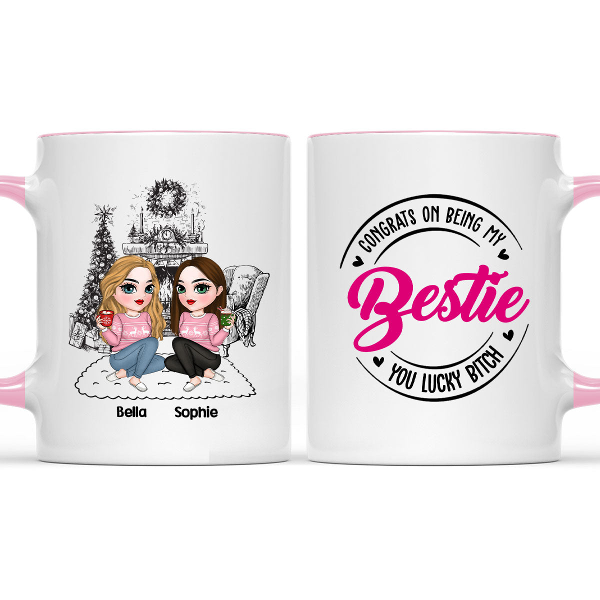 You Lucky Bitch - Personalized Custom Accent Mug