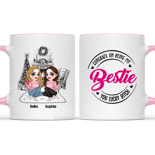 You Lucky Bitch - Personalized Custom Accent Mug