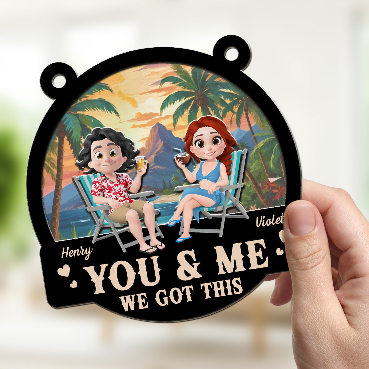 Summer You And Me - Personalized Custom Suncatcher