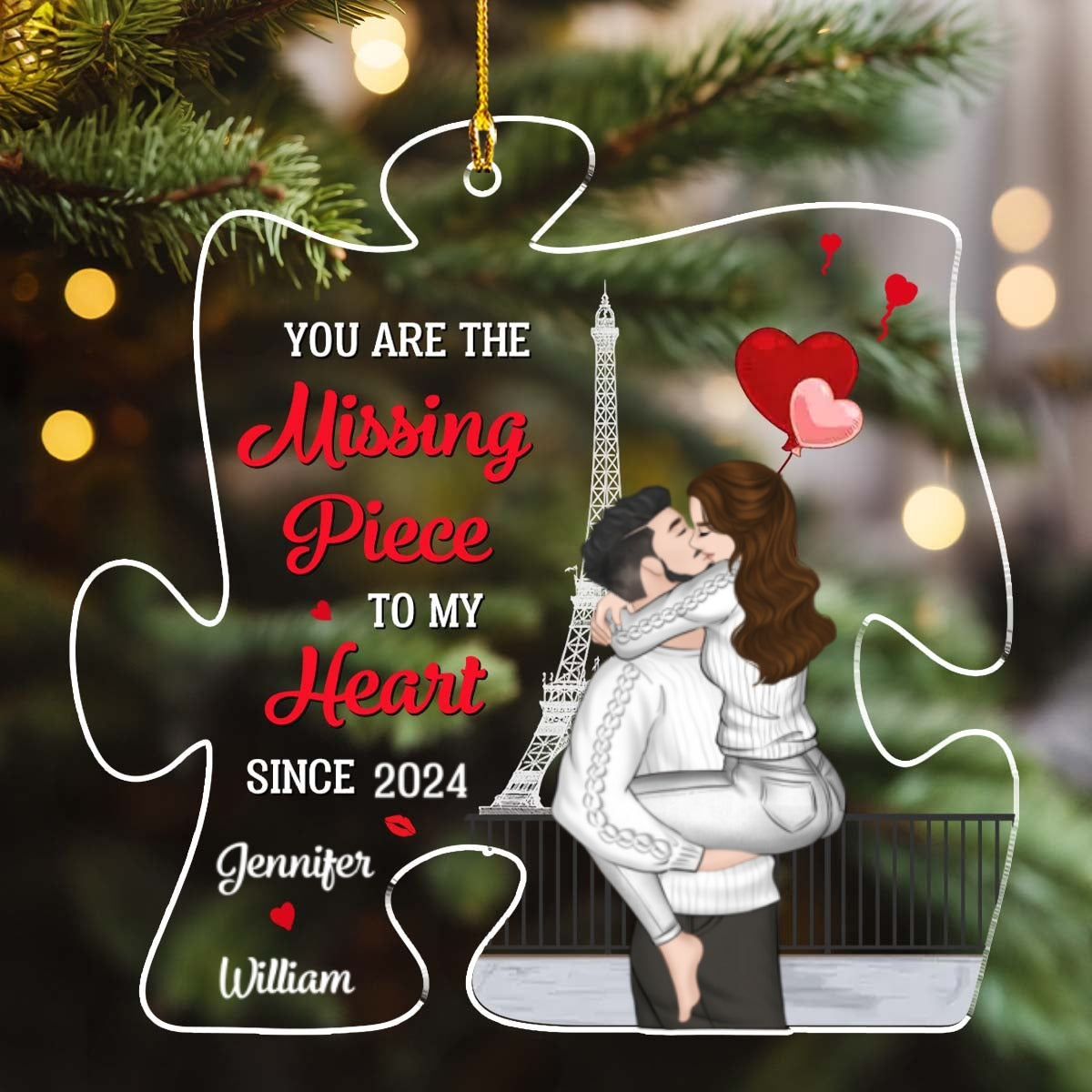 You Are The Missing Piece To My Heart - Personalized Custom Acrylic Ornament