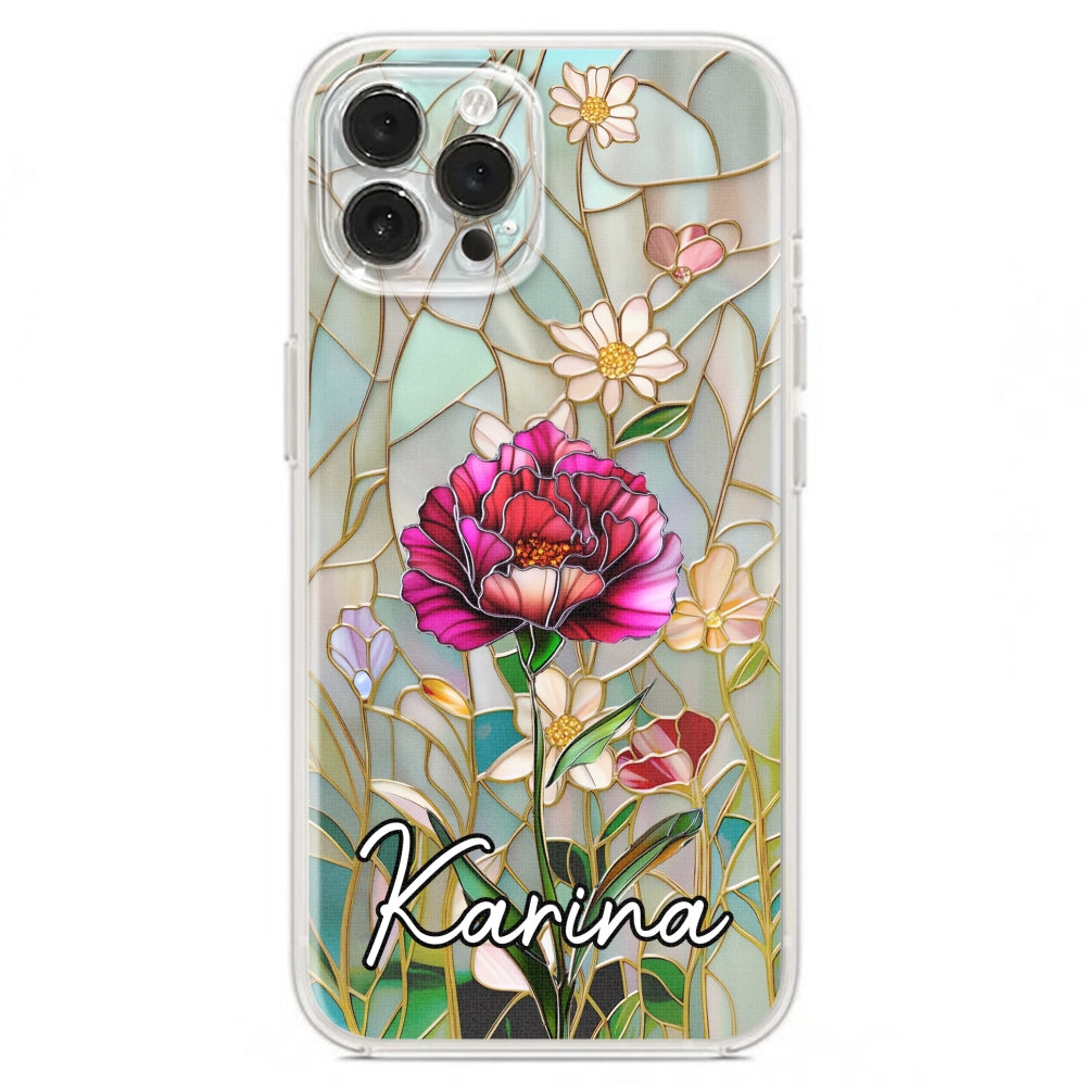 Floral Stained - Personalized Custom Phone Case
