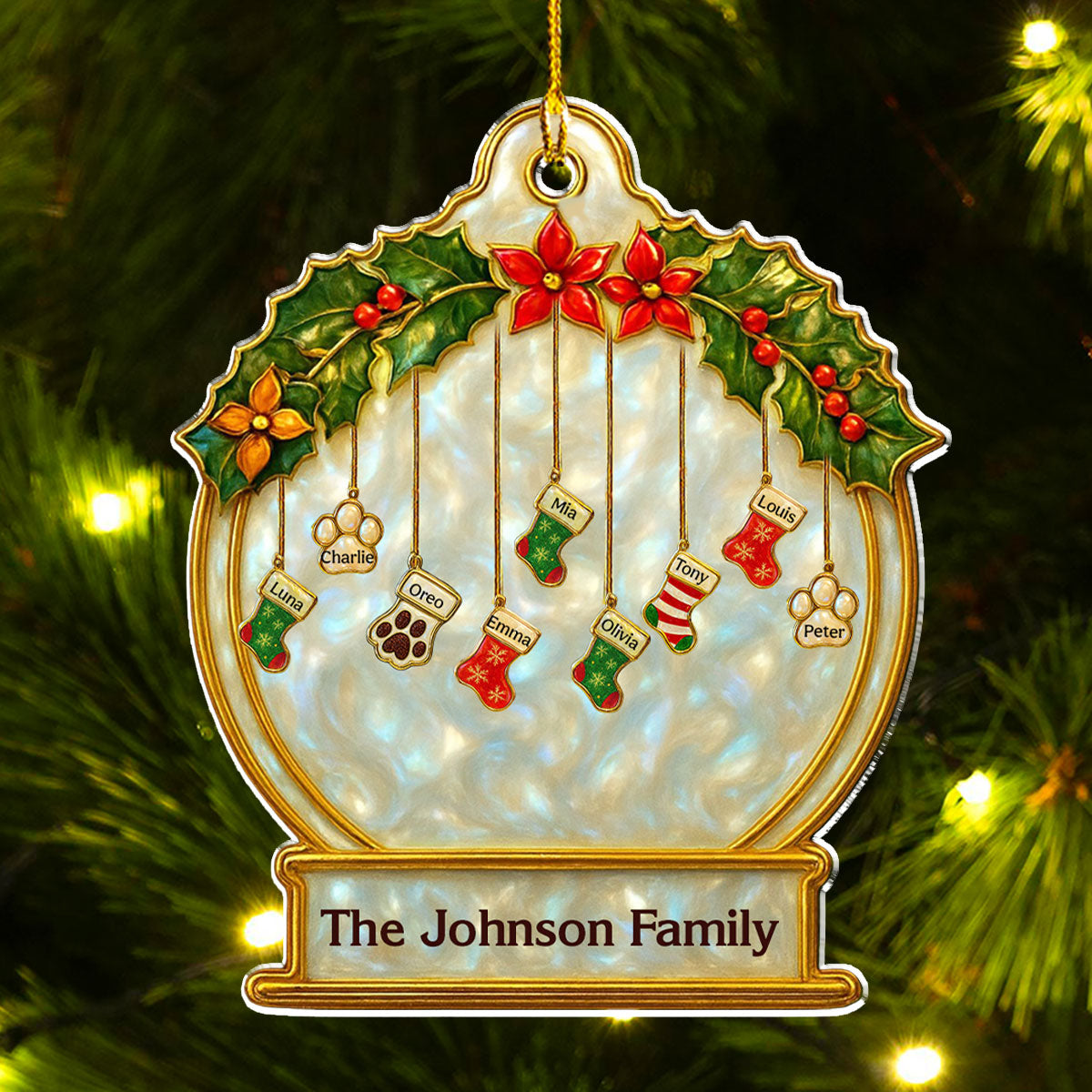Family Stockings - Personalized Custom Acrylic Ornament