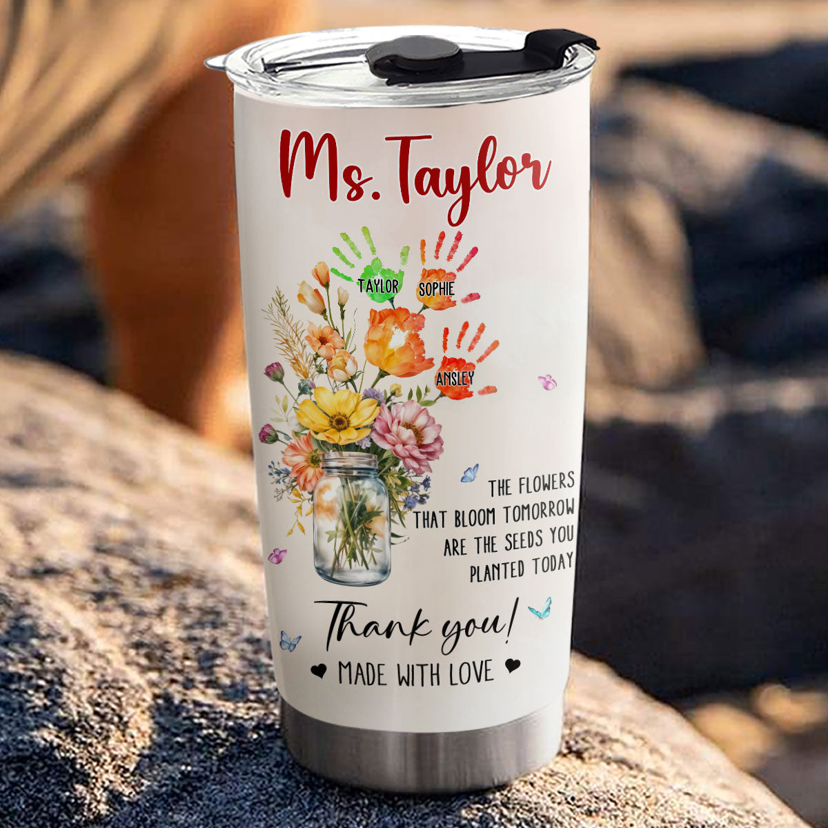Thanks For Helping Me Grow - Personalized Custom Tumbler