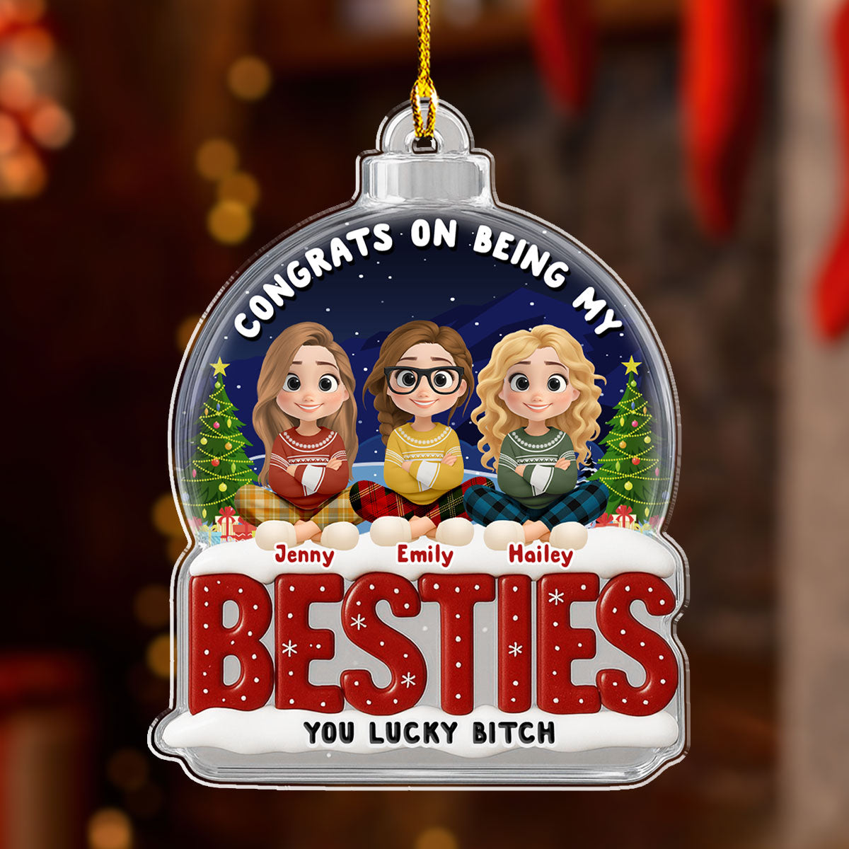 Congrats My Bestie - Personalized Custom Acrylic Ornament