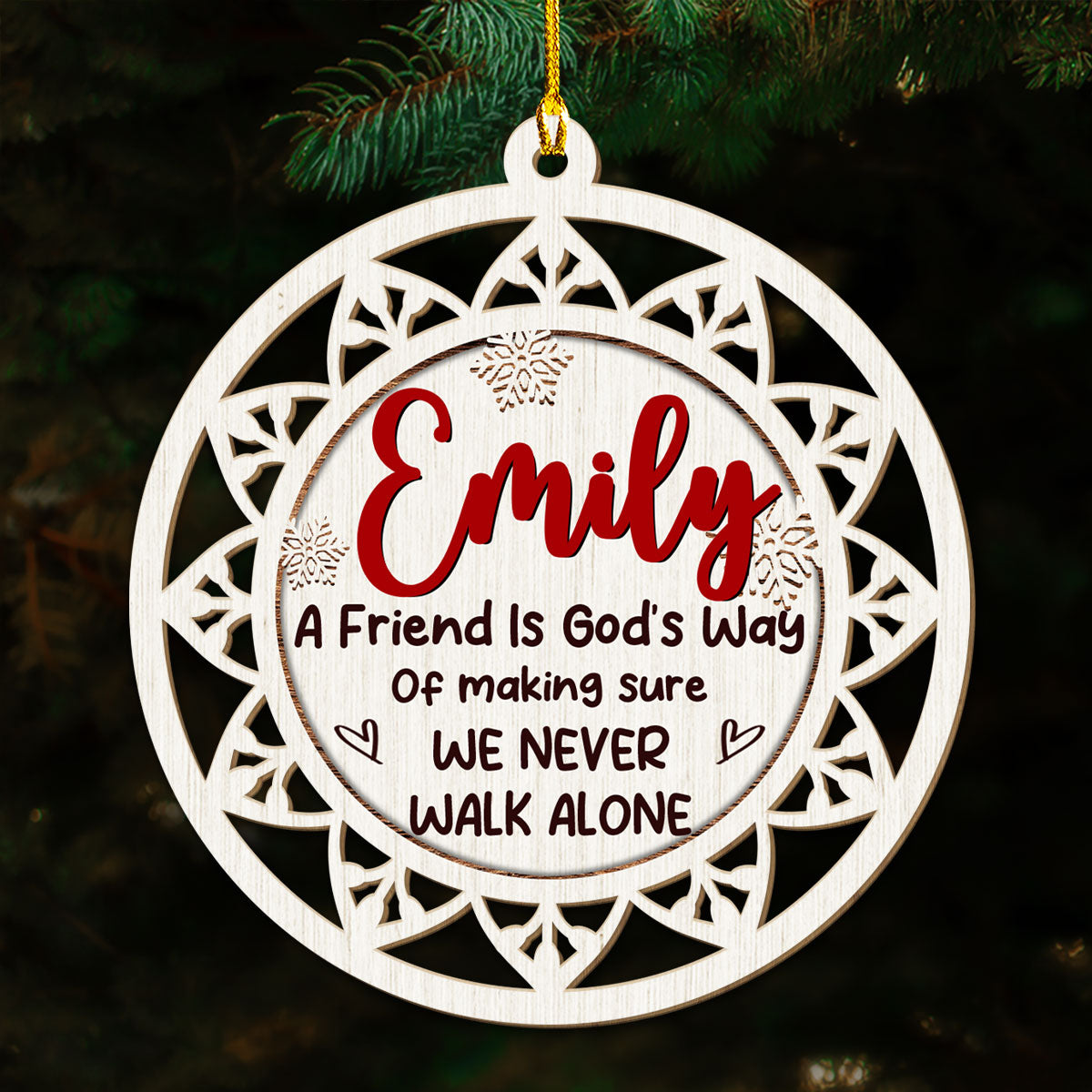 Make Sure We Never Walk Alone - Personalized Custom Wood Ornament