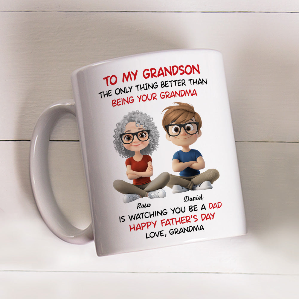 To My Grandson Cartoonize - Personalized Custom Coffee Mug