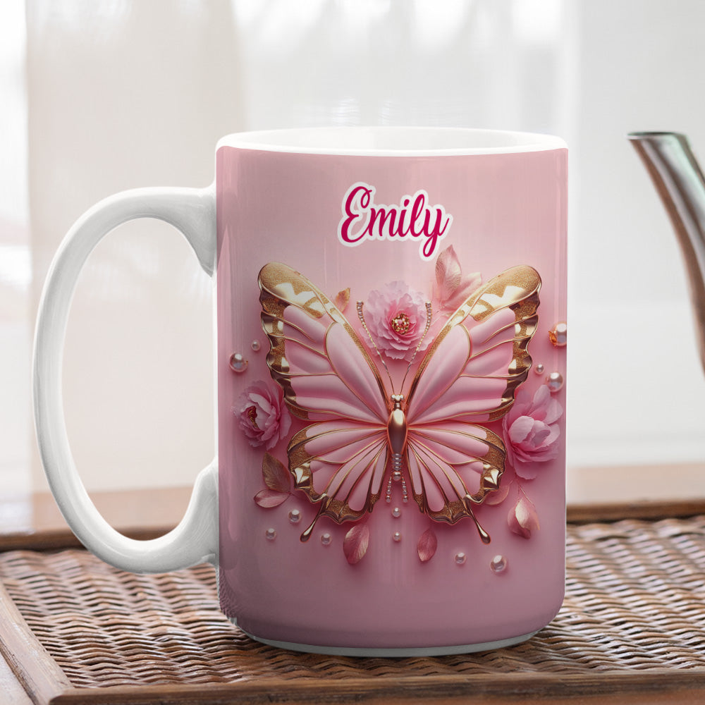 Butterfly Beautiful - Personalized Custom 3D Effect Coffee Mug