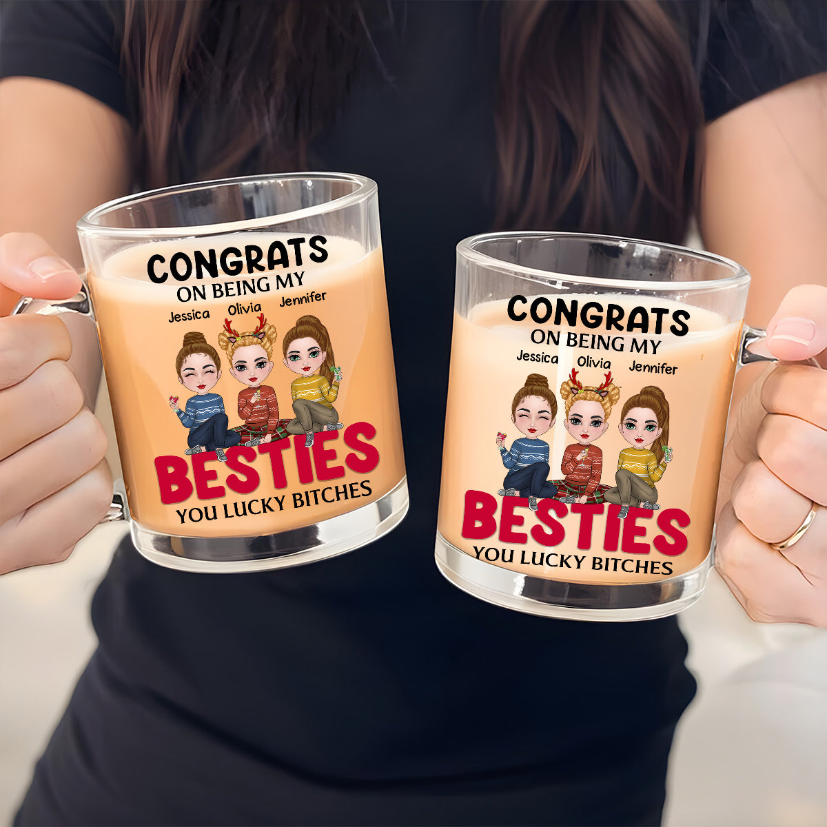 Thank You Being My Bestie - Personalized Custom Glass Mug